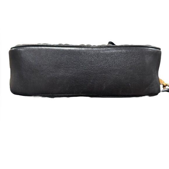 Miu Miu Black Leather Matelasse Quilted Double Zip Shoulder Bag Pochette Auth - Picture 7 of 14